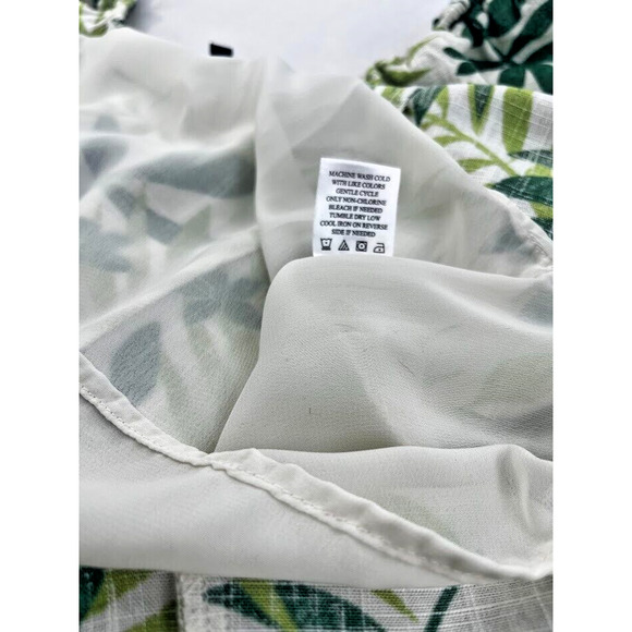 Macy's - Dylan Ryan Juniors' Almost Famous Leaf-Print Puff-Sleeve Dress Size M‎ - Picture 7 of 7